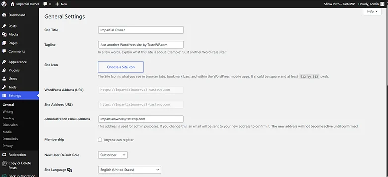 configure general settings