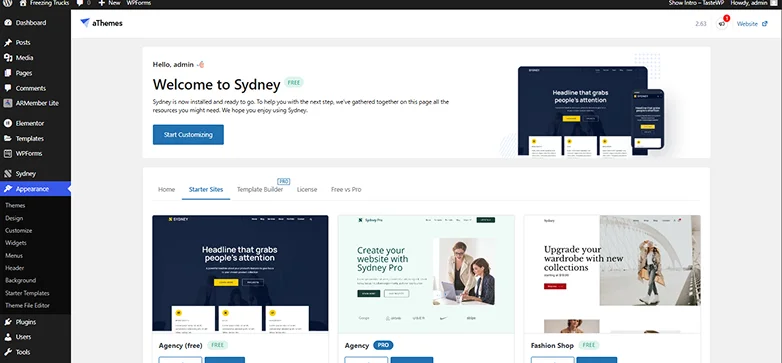 edit sydney theme