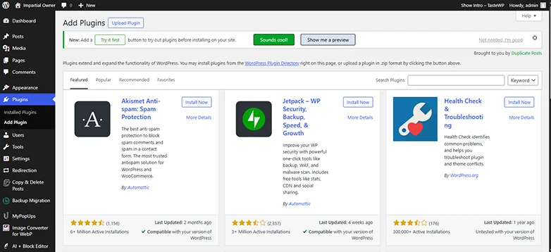 install wordpress plugins