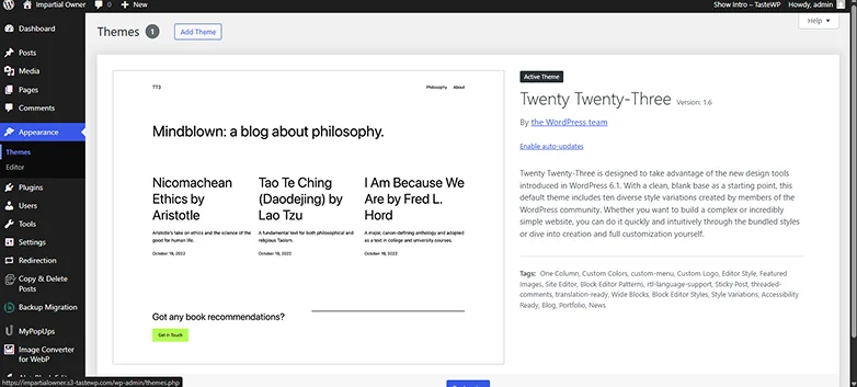 install wordpress themes