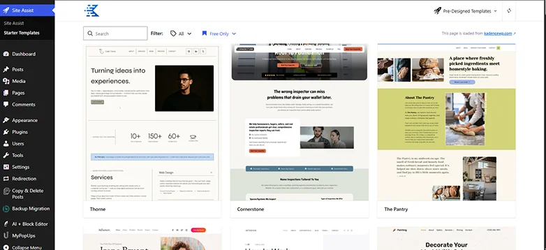 kadence dashboard