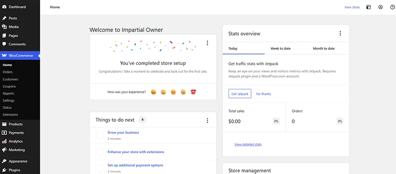 woocommerce setup wizard