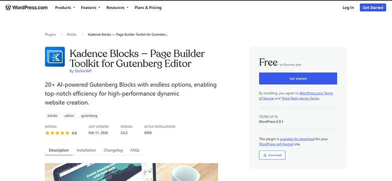 kadence blocks
