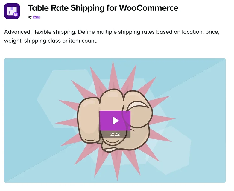 table rate shipping by woocommerce